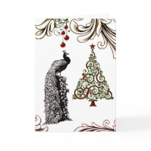 美しいクジャク，クリスマスツリーホリデー