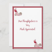 美しいクジャク サンキューカード (裏面)