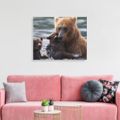 美しいクマと子ネコ キャンバスプリント (インサイチュ (リビング))