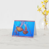 美しいクラゲ空白のノートカード カード (黄色い花)