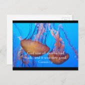 美しいクラゲ聖書の詩はがき ポストカード (正面/裏面)