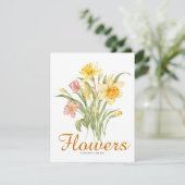 美しいクラシックな水彩の背景 植物画 出欠カード (スタンド正面)