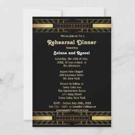 美しいクラシックアールデコリハーサルディナーディナー 招待状
