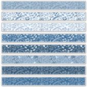 美しいクラシックブルーの花柄ボホパターン シール (正面)