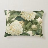 美しいクラシック白い花柄 アクセントクッション (裏面)