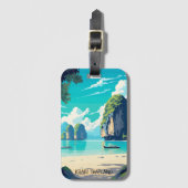 美しいクラビタイトロピカルパラダイストラベル ラゲッジタグ (正面縦)