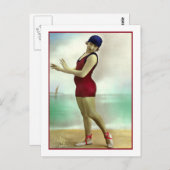 美しいクランベリー入浴服の深い ポストカード (正面/裏面)