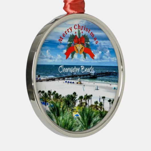 美しいクリアウォータービーチ，フロリダ メタルオーナメント (右)