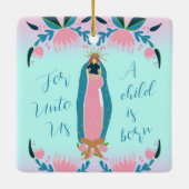 美しいクリスチャンのクリスマスベビーイエス セラミックオーナメント (裏面)