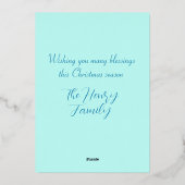 美しいクリスチャンのクリスマスベビーイエス 箔シーズンカード (裏面)