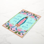 美しいクリスチャンのクリスマスベビーイエス 箔シーズンカード (回転した状態)