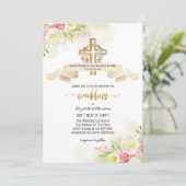 美しいクリスチャン引用文結婚教会 招待状 (スタンド正面)