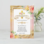 美しいクリスチャン引用文結婚教会 招待状 (スタンド正面)