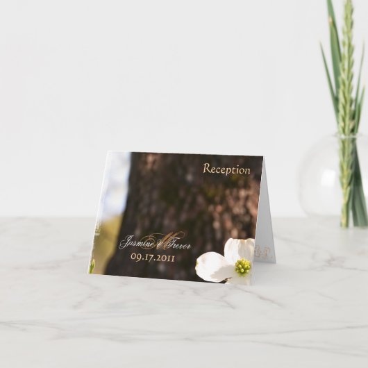 美しいクリスチャン・ドッグウッドの受付カード 招待状 (正面)