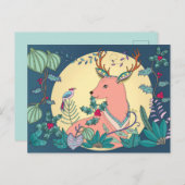 美しいクリスマスのトナカイ ポストカード (正面/裏面)