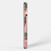美しいクリスマスのヤドリギコーヒー iPhoneケース (右側面)