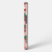 美しいクリスマスのヤドリギコーヒー iPhoneケース (左側面)