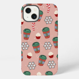 美しいクリスマスのヤドリギコーヒー iPhone 13ケース