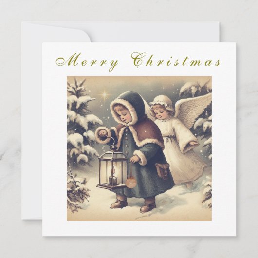 美しいクリスマスの天使 ホリデー ポストカード (正面)