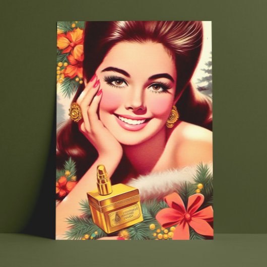 美しいクリスマスの女性 ポストカード