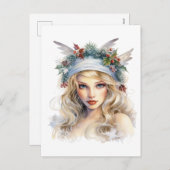 美しいクリスマスの妖精 シーズンポストカード (正面/裏面)