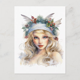 美しいクリスマスの妖精 シーズンポストカード