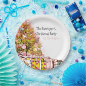 美しいクリスマスの年次パーティーピンク ペーパープレート (パーティー)