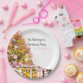 美しいクリスマスの年次パーティーピンク ペーパープレート (パーティー)