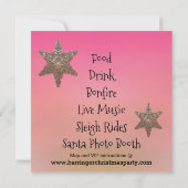 美しいクリスマスの年間パーティーピンク 招待状 (裏面)