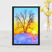 美しいクリスマスの日の出から日没 カード (黄色い花)