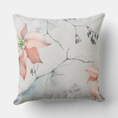 美しいクリスマスの水彩ポインセチアの花 クッション (裏面)