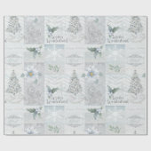美しいクリスマスの白く、銀製のギフト用包装紙 ラッピングペーパー (フラット)