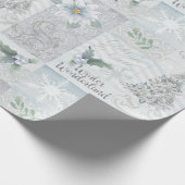 美しいクリスマスの白く、銀製のギフト用包装紙 ラッピングペーパー (角)