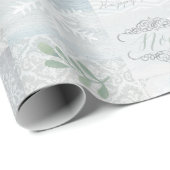 美しいクリスマスの白く、銀製のギフト用包装紙 ラッピングペーパー (ロールコーナー)