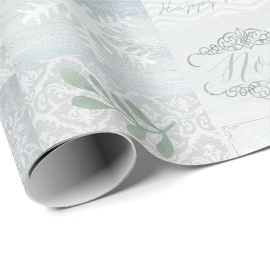 美しいクリスマスの白く、銀製のギフト用包装紙 ラッピングペーパー (ロールコーナー)