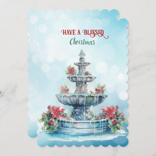 美しいクリスマスの祝福を ポインセチアの噴水 (正面/裏面)