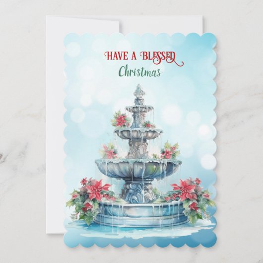 美しいクリスマスの祝福を ポインセチアの噴水 (正面)