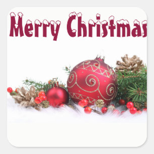 **美しいクリスマスの装飾" クリスマスステッカー スクエアシール