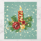 美しいクリスマスの装飾 ワインラベル (シングルラベル)