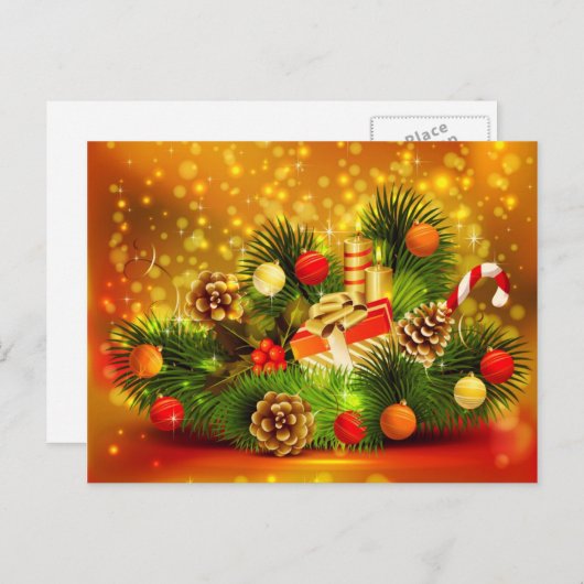 美しいクリスマスの郵便はがき シーズンポストカード (正面/裏面)