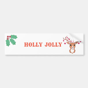 美しいクリスマスの鹿 バンパーステッカー