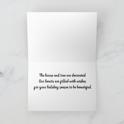 美しいクリスマスを願うハート カード (内部)