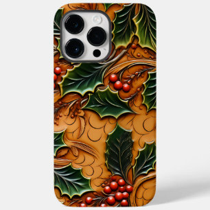 美しいクリスマスウェスタンフェイクツーリングレザー Case-Mate iPhone 14 PRO MAXケース