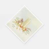 美しいクリスマスウォーターカラーキャンドルデザイン スタンダードランチョンナプキン (角)