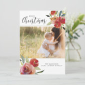 美しいクリスマスウォーター色フローラ2枚の写真 シーズンカード (スタンド正面)