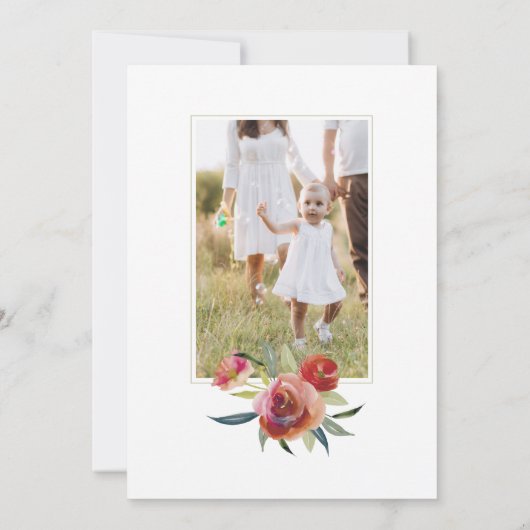 美しいクリスマスウォーター色フローラ2枚の写真 シーズンカード (裏面)