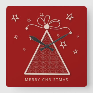 美しいクリスマスウォール時計 スクエア壁時計