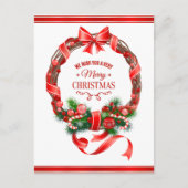 美しいクリスマスエレガントリースはがき シーズンポストカード (正面)