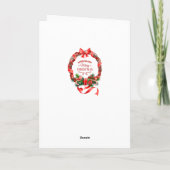 美しいクリスマスエレガントリースグリーティングカード シーズンカード (裏面)