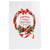 美しいクリスマスエレガントリース抱き枕 ミディアムペーパーバッグ (正面)